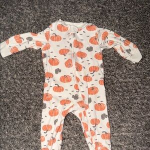 Charming Pumpkin Print Kids Footie